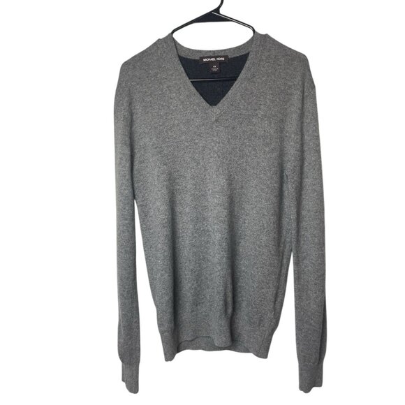 MICHAEL KORS Gray 100% Cashmere V-Neck Sweater Men's Size X-Small - Picture 1 of 6